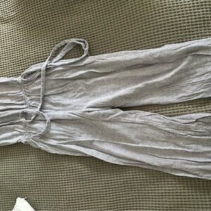 Abercrombie & Fitch Gray Striped Jumpsuit